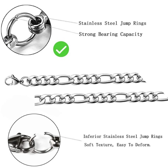 8.5mm/36inch Chunky Unisex Figaro Chain - Picture 6 of 7